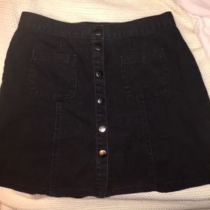 Black a-line denim skirt from urban outfitters